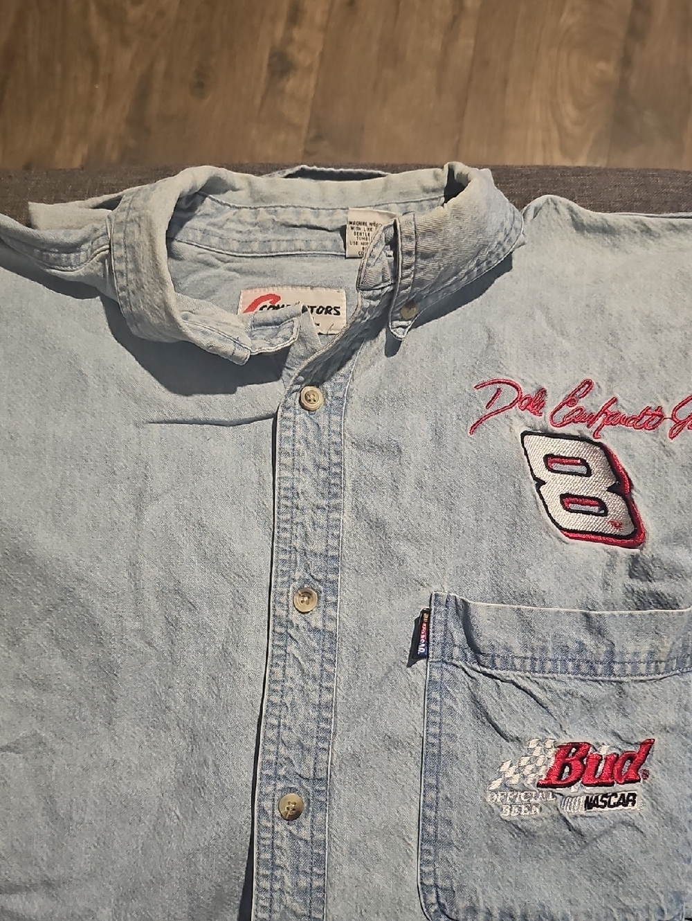 80s Dale Earnhardt Budweiser Competitors View Xlarge Jean Shirt Vibtage Denim